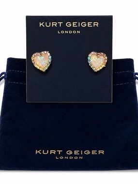 Kurt Geiger London Opal Heart Halo Stud Earrings